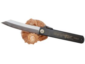 Складной нож Nagao Higonokami Especial hand forging, 100мм, сталь Aogami, рукоять металл, черный