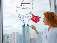 Маркер для стекла смываемый Edding "4095" 2-3 мм с круглым наконечником, черный