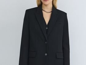 Однобортный жакет, Черный