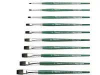 Кисть д/рисования "Tintoretto Emerald" синтетика, плоская, на короткой ручке №4