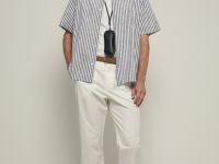 Рубашка с коротким рукавом в полоску