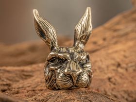 Бусина для темляка Злой кролик, мельхиор