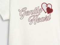 Футболка с принтом и стразами для девочек, Белый