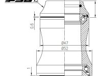Рулевая колонка FSA Orbit C33E карбон NO.44E/CF 1"1/8-1"1/4 интегрированная (карбон 8.7 мм посадочный 44 и 55.95 мм / внешний 51 и 62 мм)