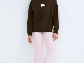 Свитшот с принтом для девочек, Коричневый