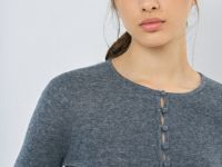 Джемпер с воротником на пуговицах, Серый