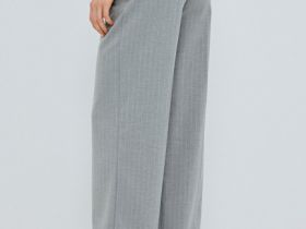 Широкие брюки из поливискозы, Серый