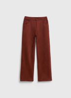 Прямые брюки из искусственной замши, Оранжевый