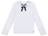 Трикотажная блузка с бантом