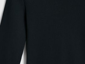 Лонгслив в рубчик, Черный