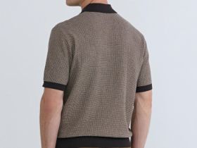 Поло из текстурной ткани, Желтый