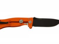 Нож складной LionSteel SR1A OB ORANGE, сталь D2 Black Finish, рукоять алюминий (Solid®), оранжевый