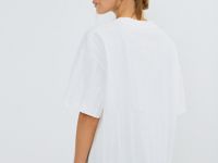 Футболка из жатой ткани с принтом, Белый