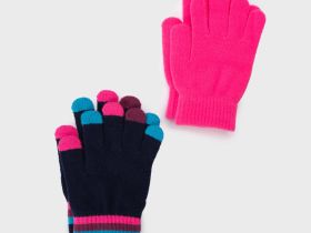 Перчатки трикотажные для девочек, 2 пары в комплекте
