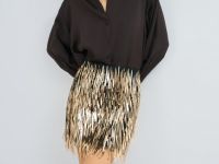 Сатиновая блузка, Коричневый