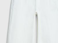 Укороченные широкие джинсы с ремнём, Белый