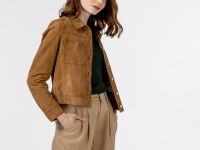 Женская куртка Lacoste из кожи на пуговицах
