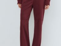 Прямые брюки из искусственной замши, Фиолетовый