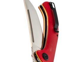 Нож Узбекский средний складной, сталь VG-10, рукоять G10 красный