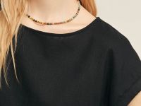 Блузка с коротким рукавом и добавлением льна