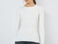 Джемпер в рубчик, Белый