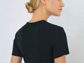 Футболка в рубчик, Черный