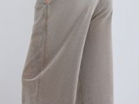 Базовые широкие брюки с эффектом стирки, Бежевый