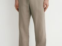 Брюки изо льна, Бежевый