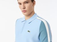 Мужское трикотажное поло Lacoste из вискозы на молнии