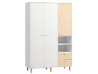 Распашной шкаф Дикинс 3-124x190 Береза/Белый