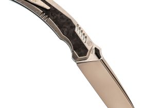 Складной нож TuoTown Tiburon satin, сталь Tmax, рукоять Grey Crystal Ti/Chaotic Black CF