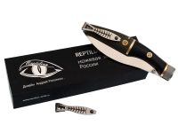 Складной нож Reptilian Трапёр-02 ограниченный выпуск, сталь D2, рукоять черный G10/зеленая микарта