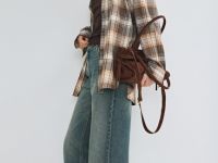 Широкие джинсы со средней посадкой, Синий