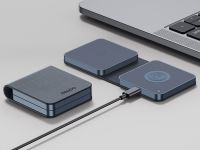 Беспроводное зарядное устройство Deppa MagSafe Mini Fold QI 2 в 1 (23165) для смартфона/наушников/Apple Watch 15W (черный)