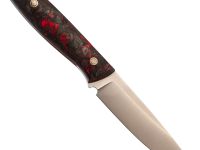 Туристический нож Град Горький Оса, сталь Elmax, рукоять карбон, черно-красный