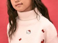 Молочный свитер с вышивкой Hello Kitty для девочки Глория Джинс