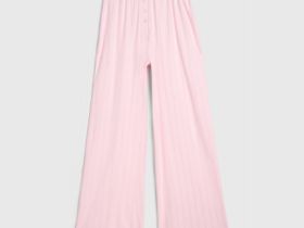 Пижамные брюки из ажурного трикотажа, Розовый