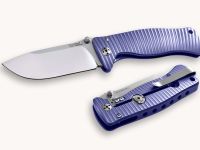 Нож складной LionSteel SR2 V (VIOLET) Mini, сталь Uddeholm Sleipner® Satin Finish, рукоять титан по технологии Solid®, фиолетовый