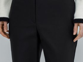 Укороченные брюки из хлопка, Черный