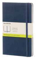 Записная книжка нелинованная Moleskine "Classic" Large, 130х210 мм 240 стр, обложка синий сапфир