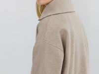 Толстовка с воротником-стойкой на молнии, Коричневый