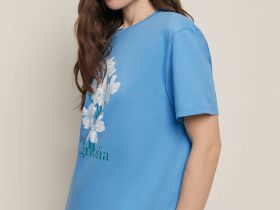 Футболка свободного силуэта с принтом