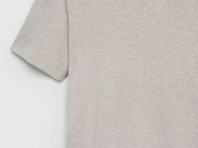 Вязаное поло с коротким рукавом, Бежевый