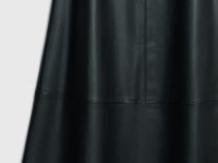 Юбка миди А-силуэта из искусственной кожи, Черный