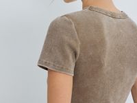 Футболка с эффектом стирки, Бежевый