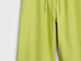 Широкие брюки со льном, Зеленый