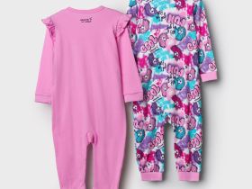 Комбинезон детский трикотажный для девочек, 2 шт в комплекте