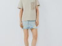 Футболка с вышивкой, Бежевый