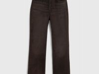 Прямые джинсы с велюровым покрытием, Коричневый