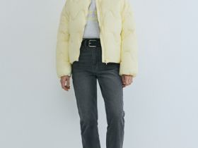 Короткая утеплённая куртка, Желтый